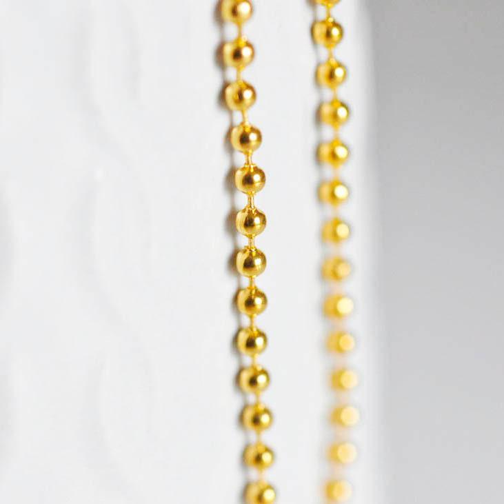 Gingerlily Perles G1661 chaîne boule dorée 1,5mm 40cm
