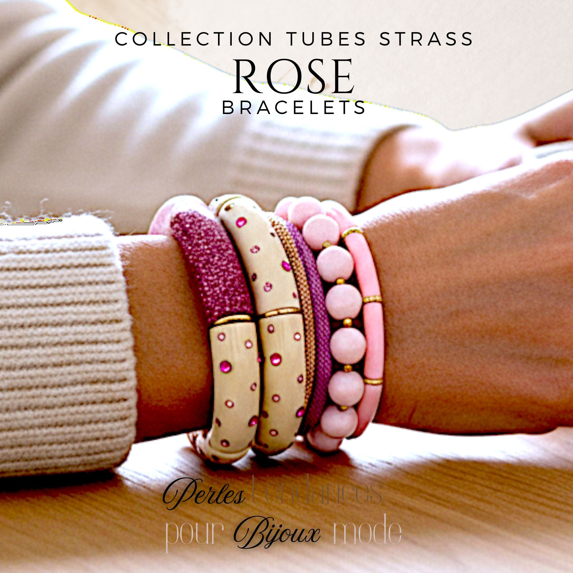 ARTSHOP Strass & Émaillés 423 tube ivoire spinelle rose