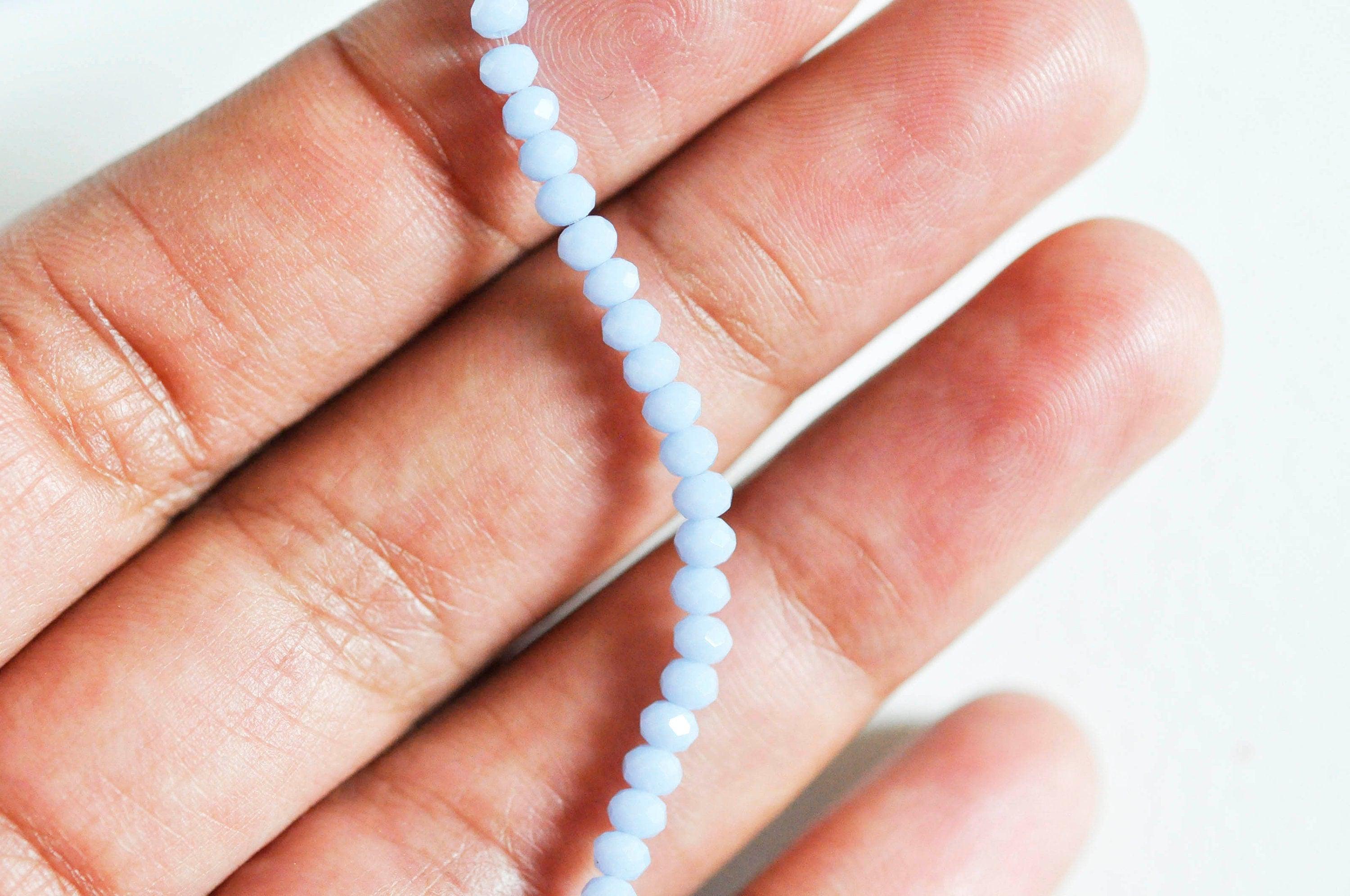 Gingerlily perles toupies cristal bleu lavande 3x2mm fil 135