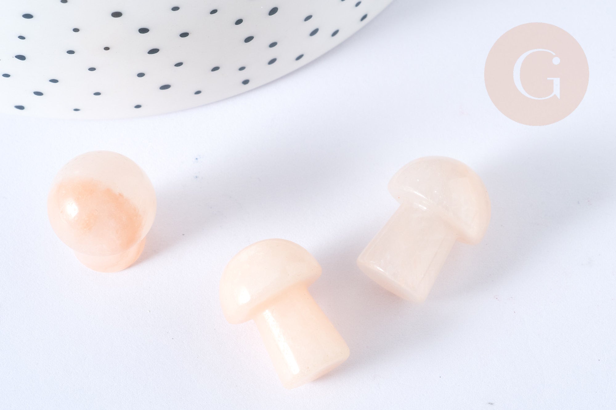 Gingerlily Aventurine rose pierre champignon 20mm x1