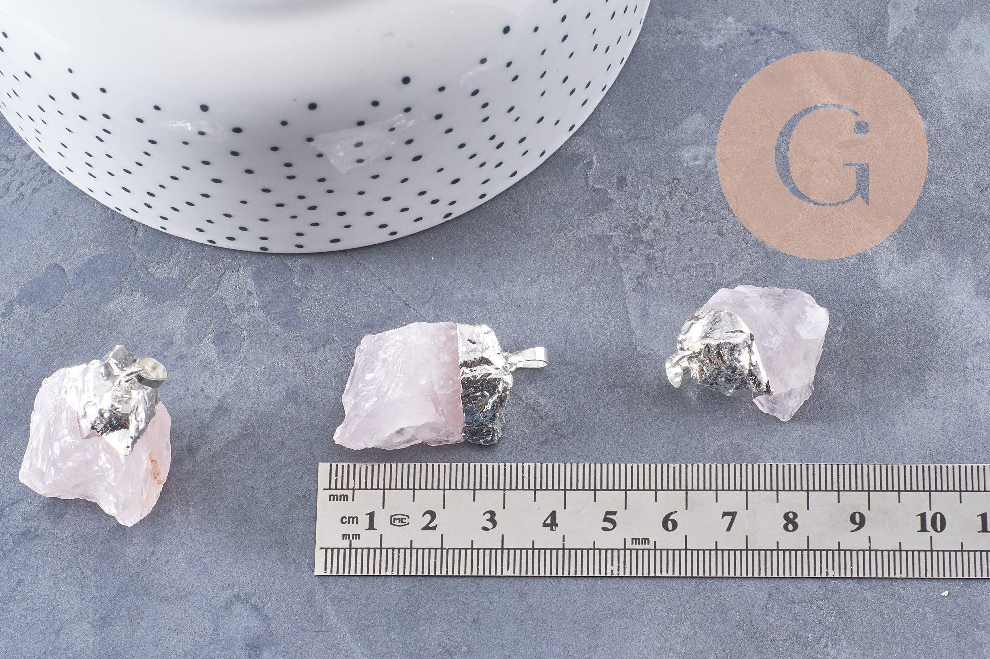 Gingerlily Pendentifs Pendentif quartz rose brut 22-55mm x1