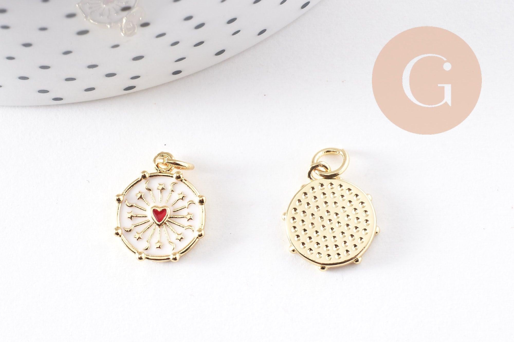 Gingerlily Pendentifs G10169 pendentif médaille coeur sacré 15mm x1