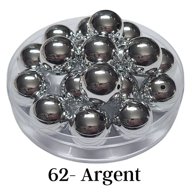 ARTSHOP Boules 62 perles acrylique argent 20 mm x10