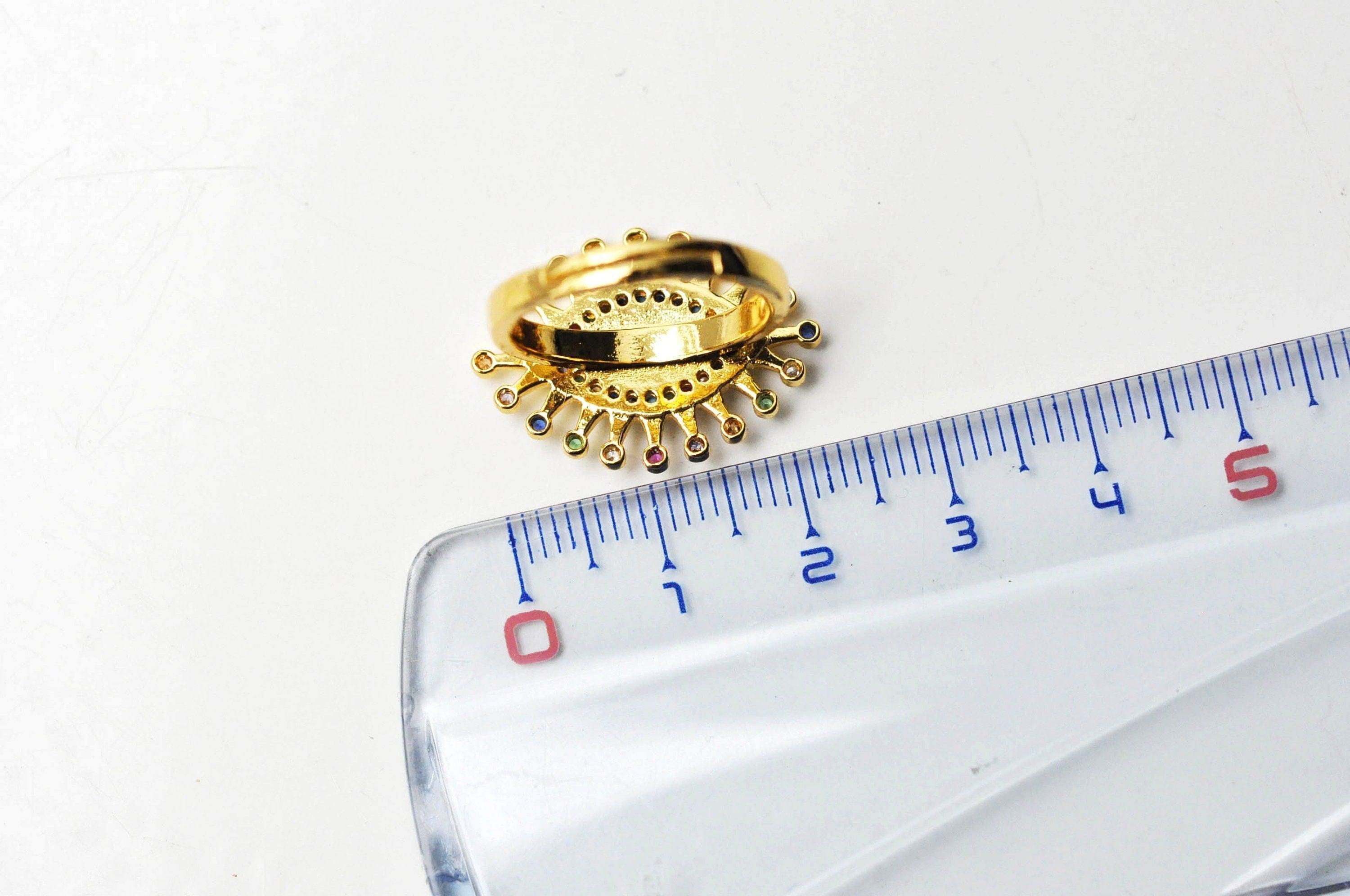 Gingerlily Apprêts G4244 bague réglable oeil noir