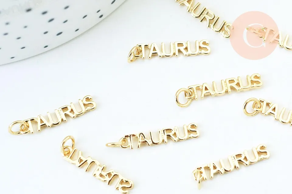 Gingerlily Pendentifs G6043 breloque Taureau laiton doré 20mm