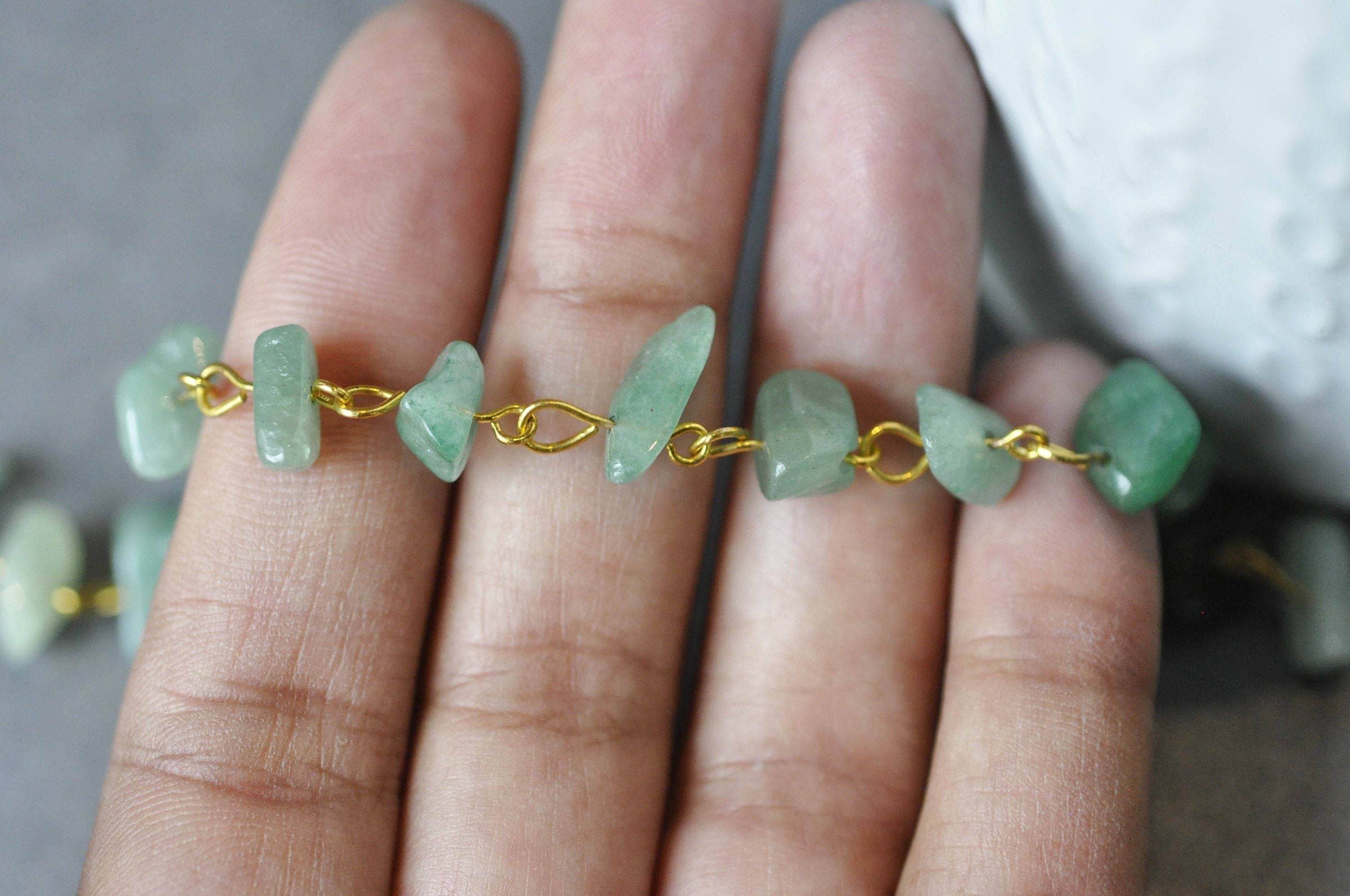 Gingerlily Chaînes Chaîne Dorée Aventurine 4.5mm 50cm