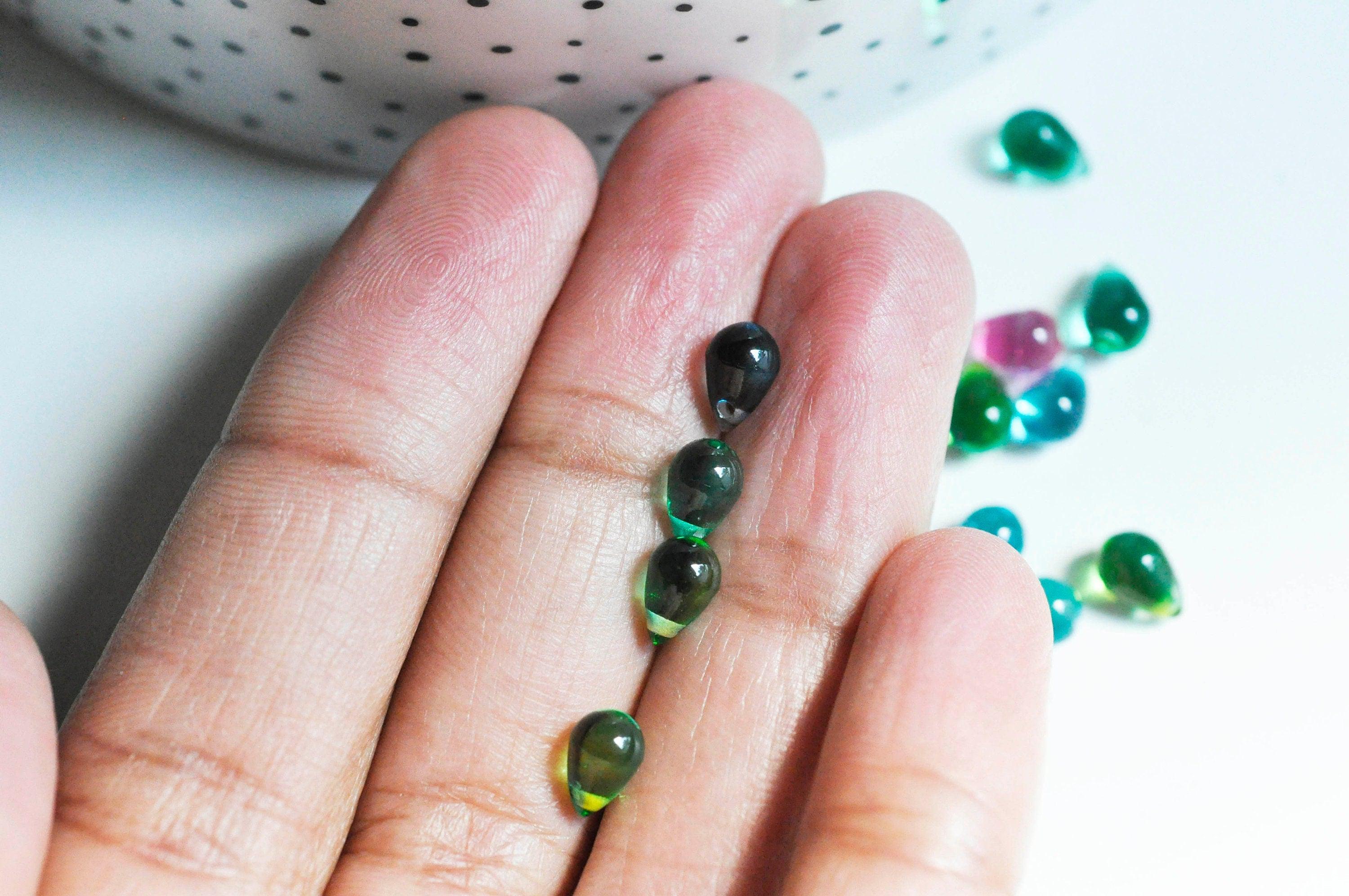 Gingerlily Perles perles cristal goutte multicolore 6-7mm x10