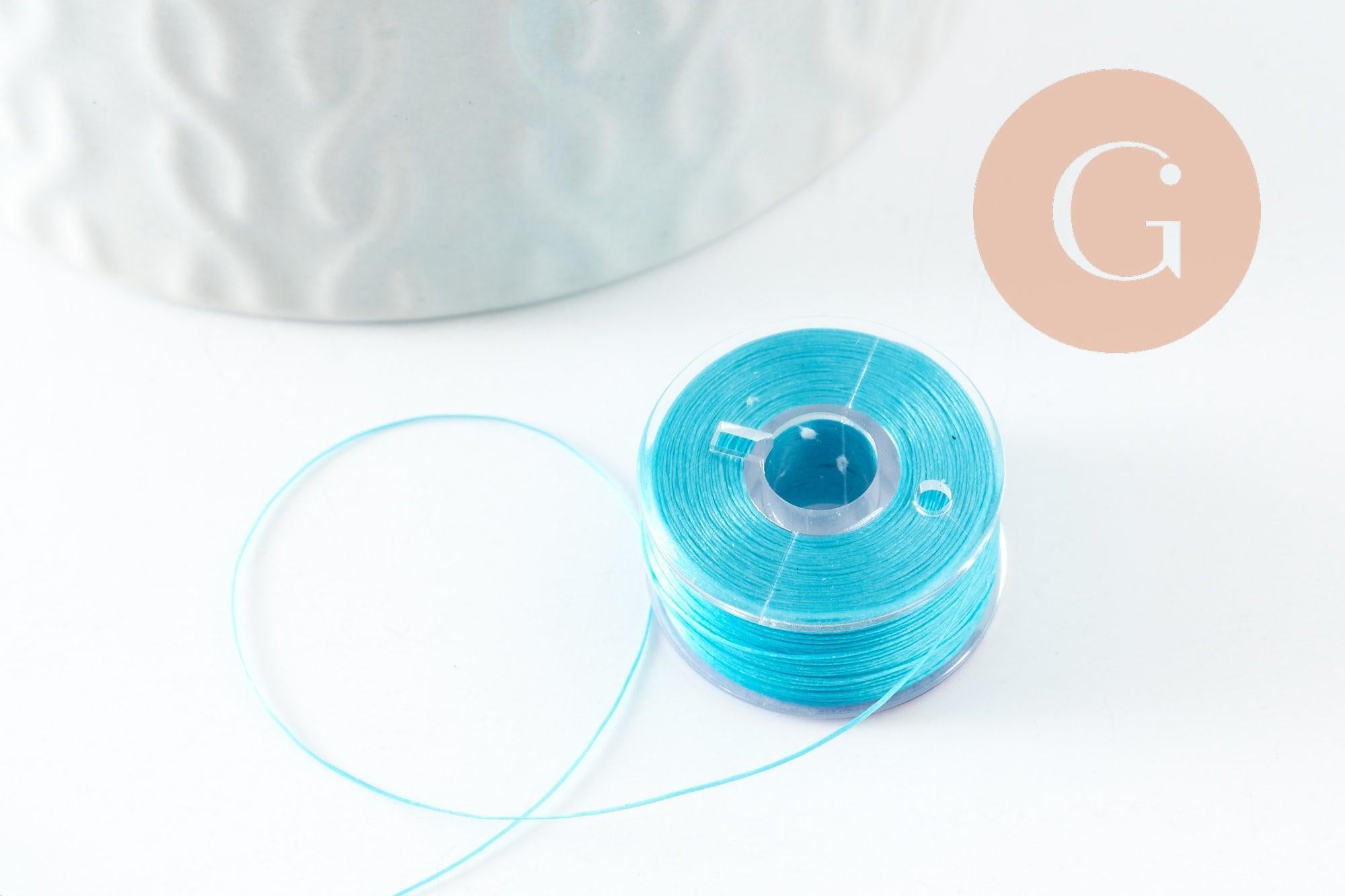 Gingerlily Fil nylon bleu turquoise 0,1mm rouleau 46m