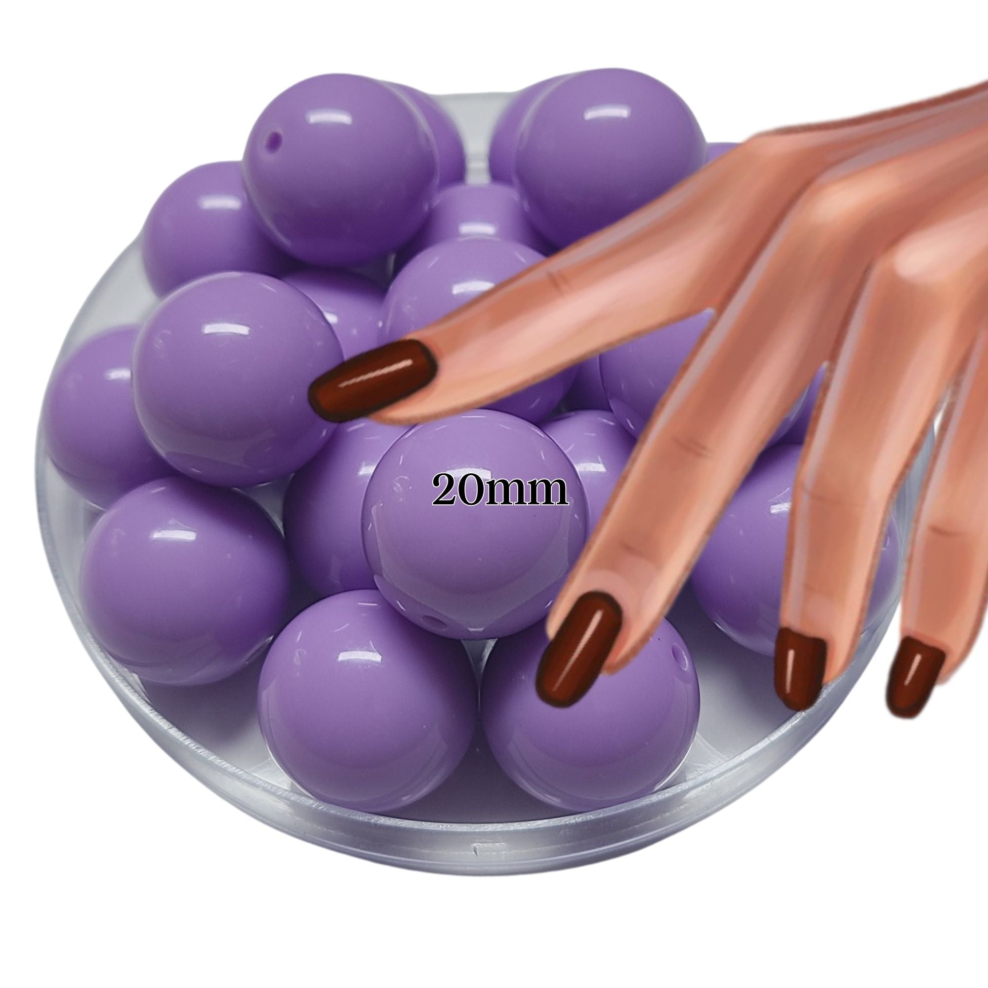 ARTSHOP Boules 20MM n°6 perle acrylique mauve brillante lot de 10