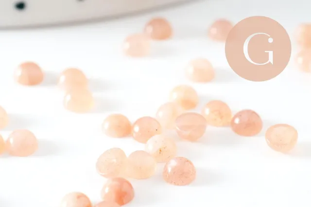 Gingerlily Cabochon rond pierre du soleil naturelle 4mm x1