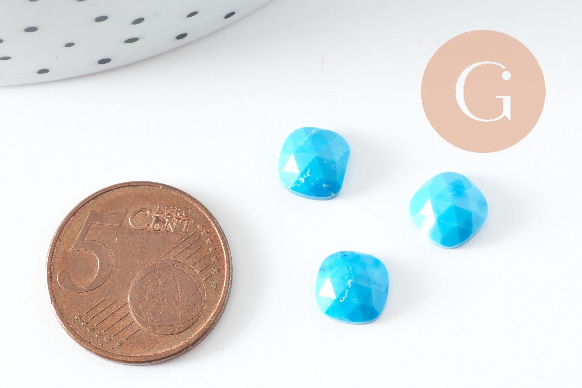 Gingerlily G9686 cabochon turquoise carré 8x8 mm x1