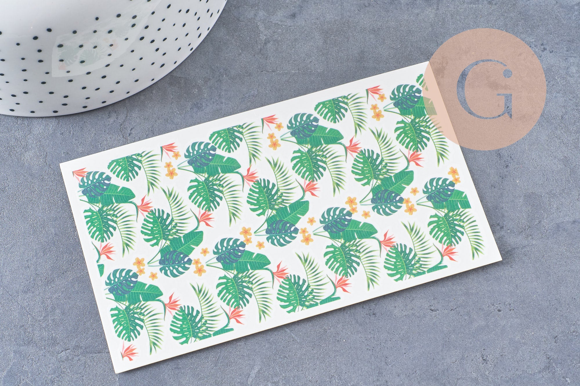 Gingerlily Pâte polymère G10548 feuille tropicale 12x7 cm
