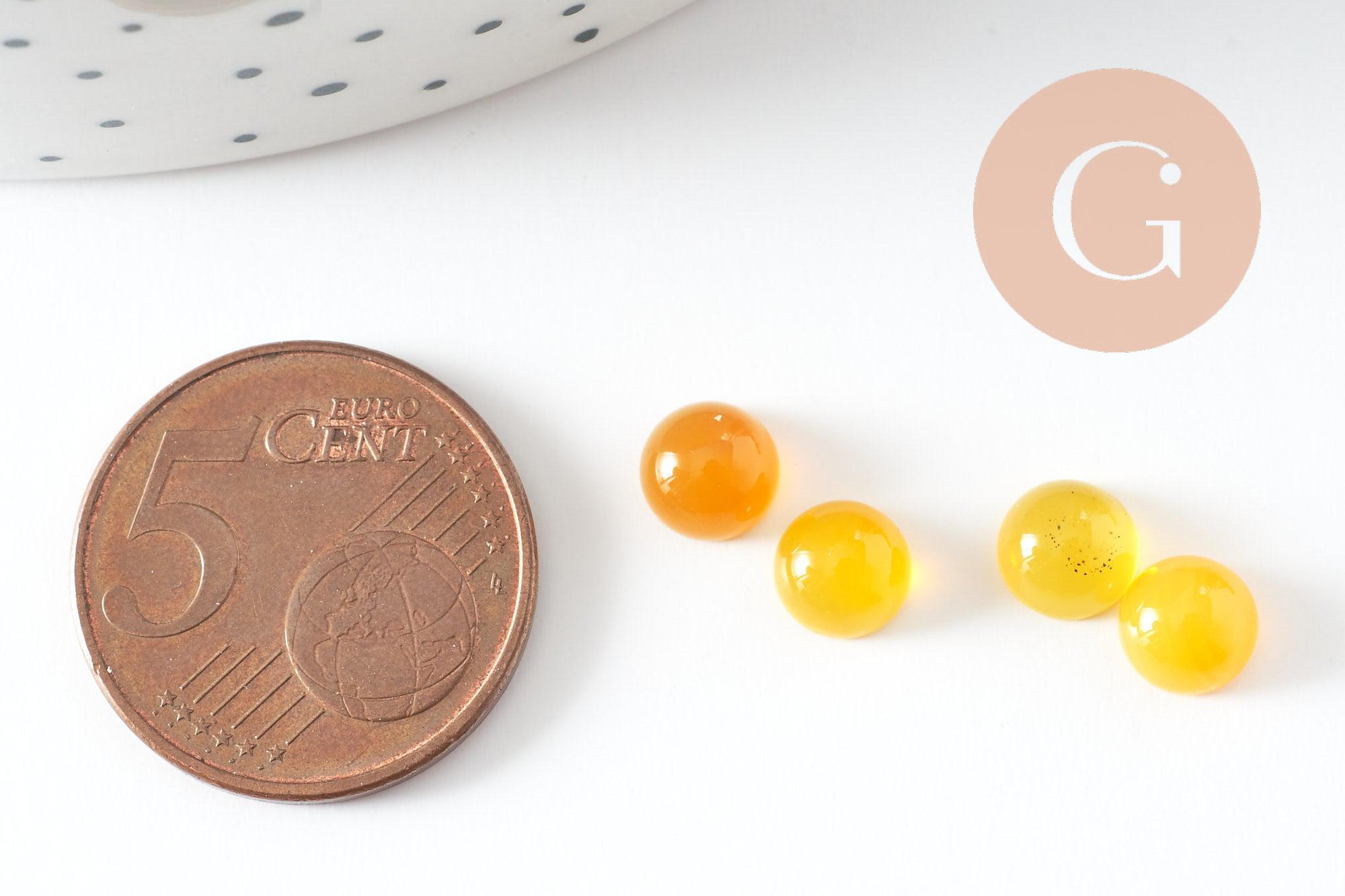 Gingerlily Cabochon rond G10033 agate jaune 6mm x1