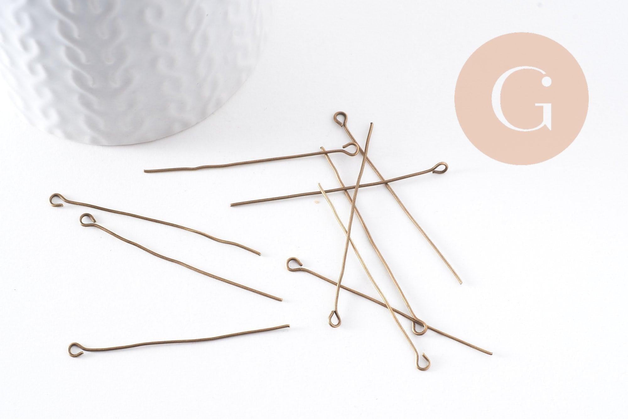 Gingerlily Apprêts clou tige boucle bronze 50mm 10g