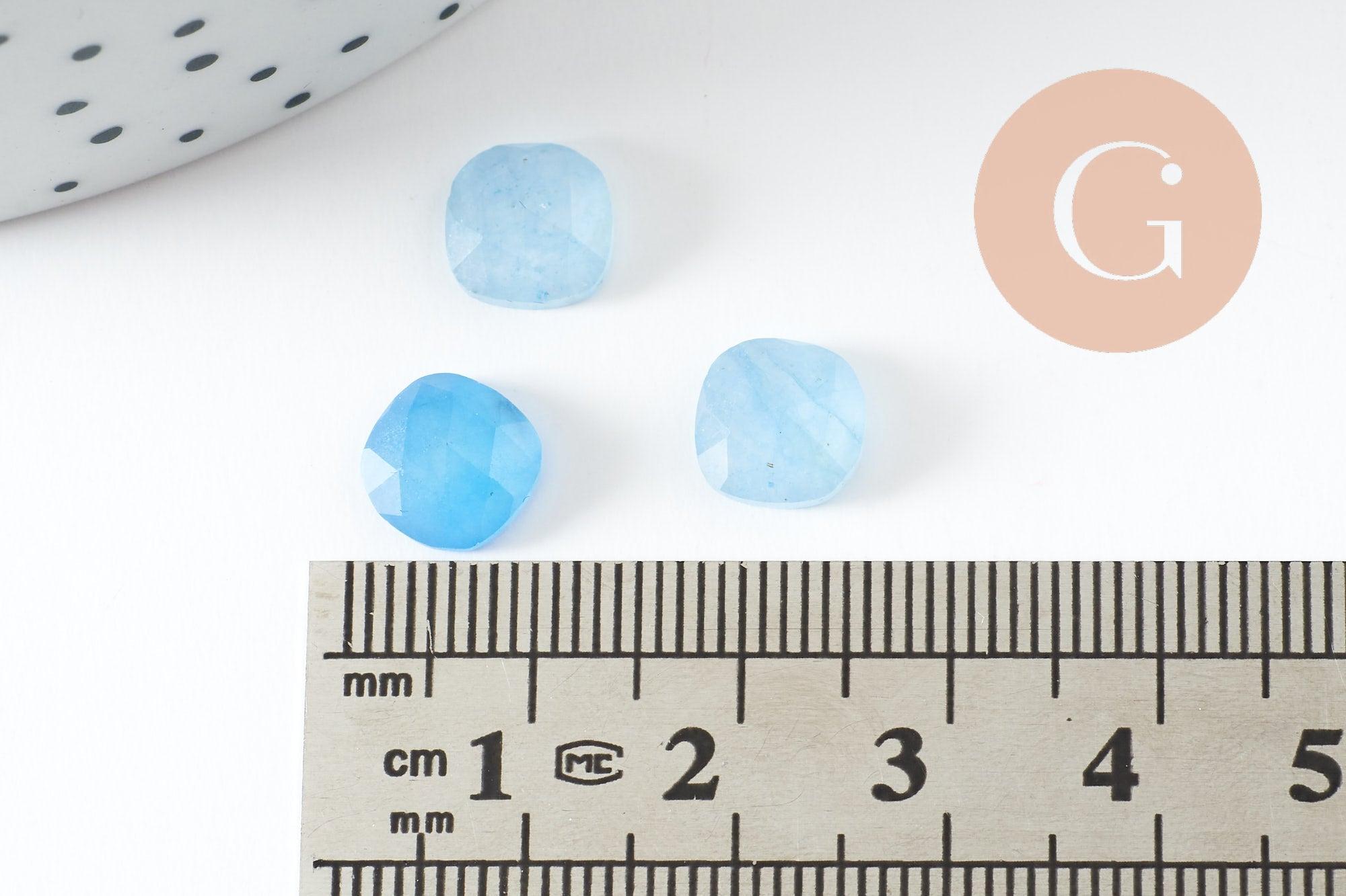 Gingerlily cabochon carré jade 8mm imitation aigue-marine