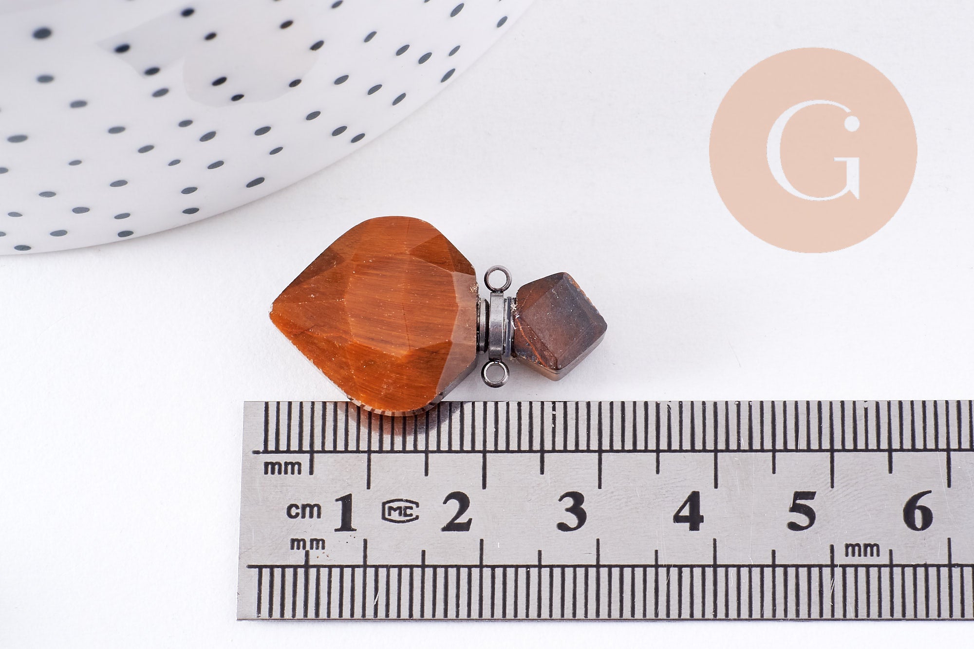 Gingerlily Pendentifs Bouteille Parfum Œil de Tigre Naturel 27mm x1