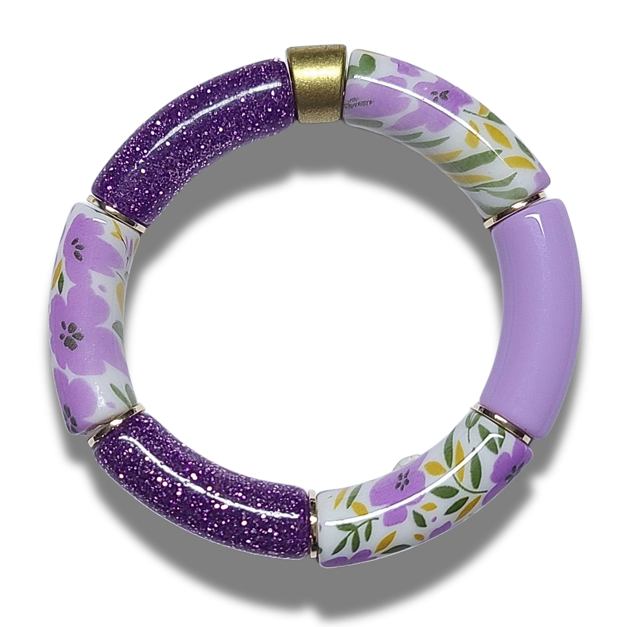 ARTSHOP Camaieux 214 lot 6 perles tubes violet