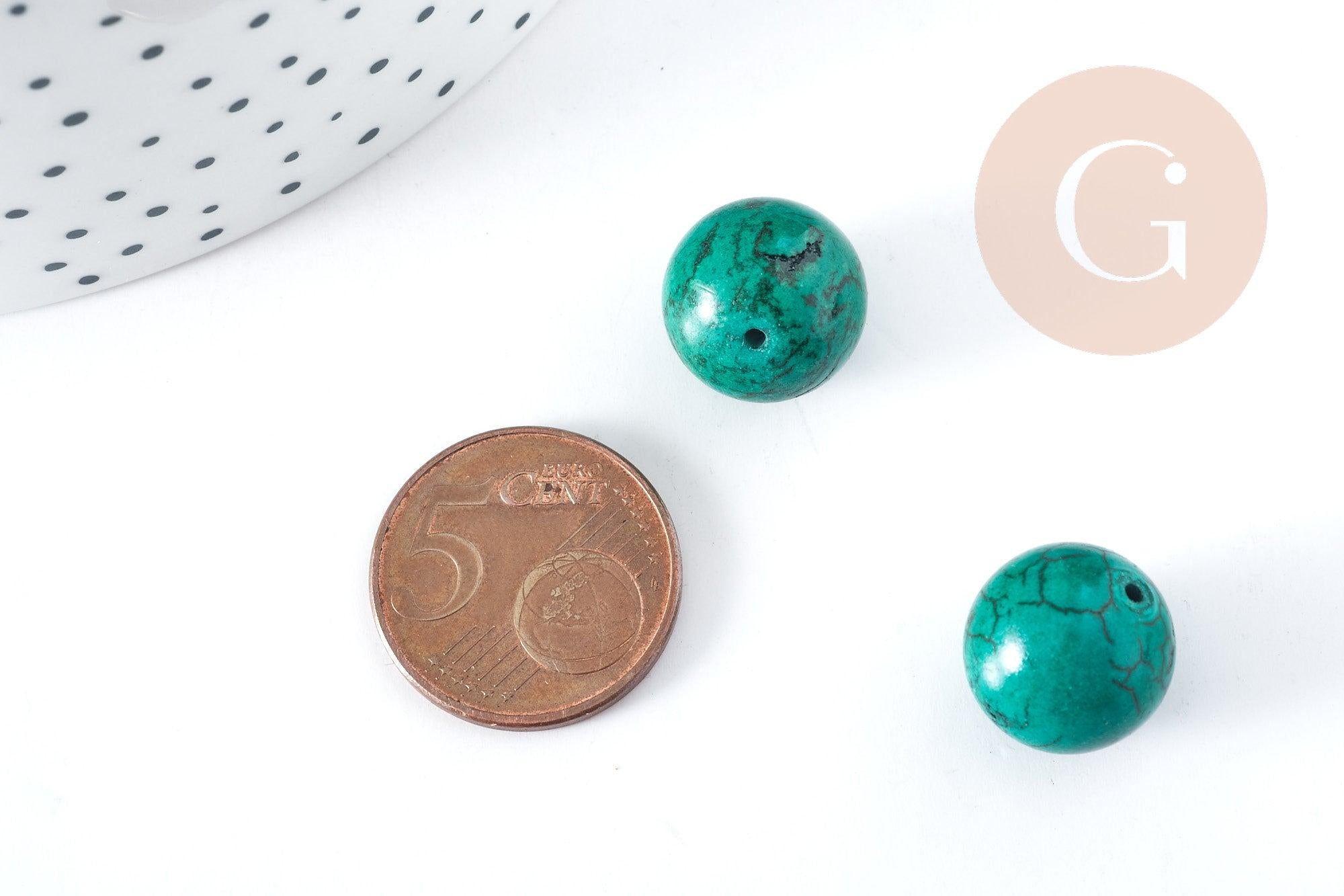Gingerlily Perles G8286 howlite verte ronde 12mm x5