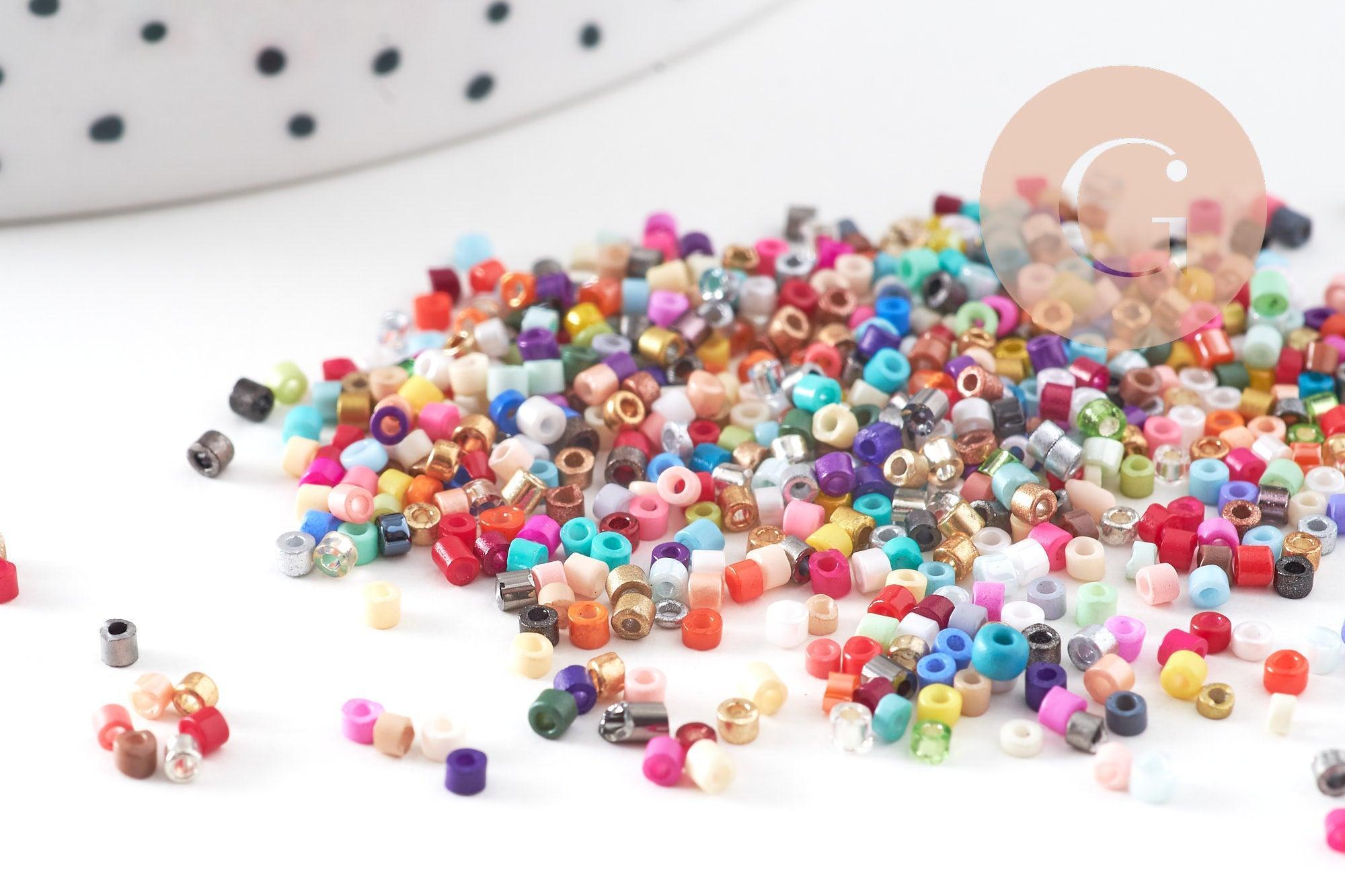 Gingerlily G10882 perles tube verre multicolore 8g x1