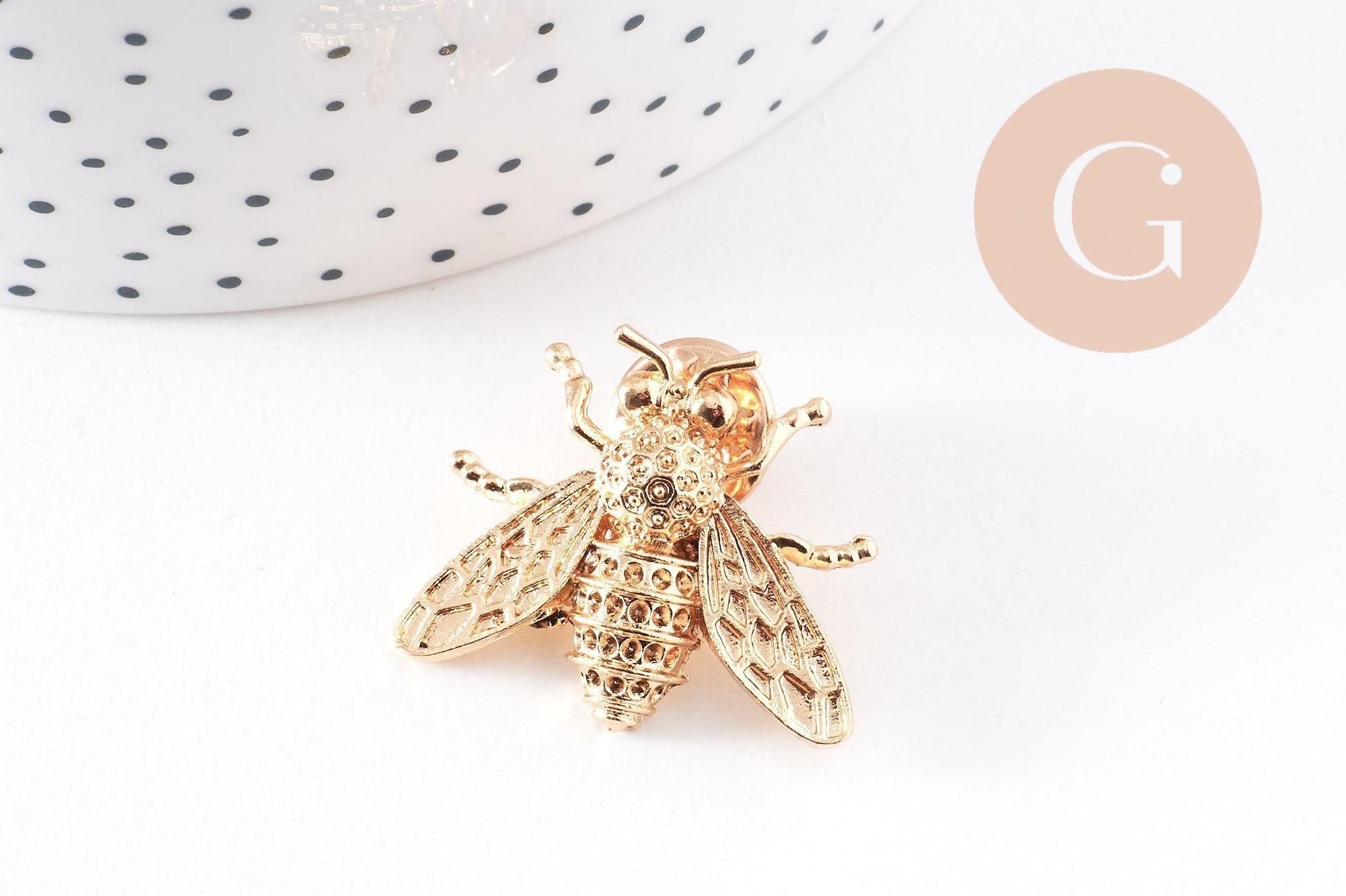 Gingerlily broche abeille dorée zamac 27 mm x1