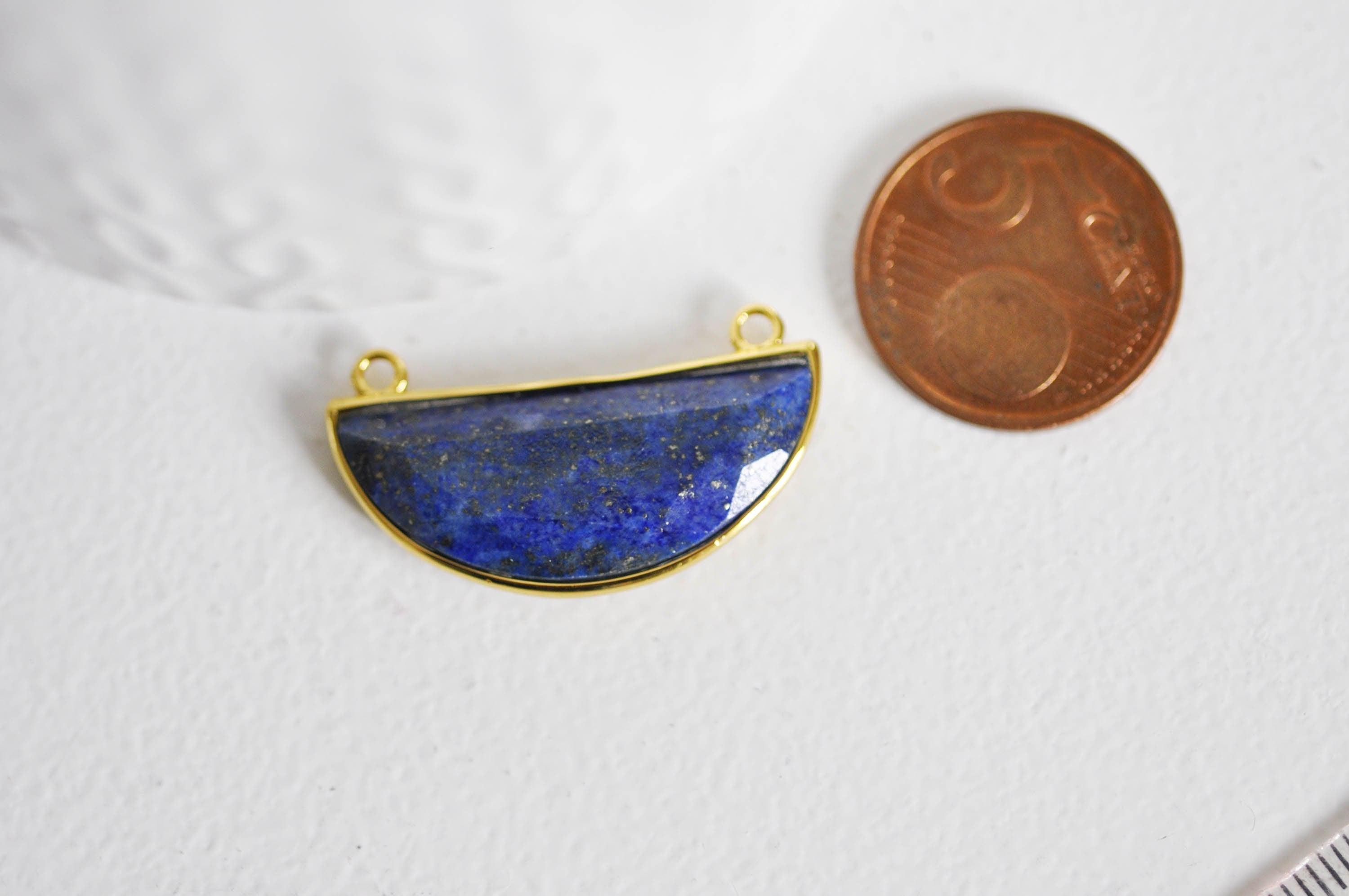 Gingerlily Pendentifs demi-lune lapis lazuli 36mm G1118