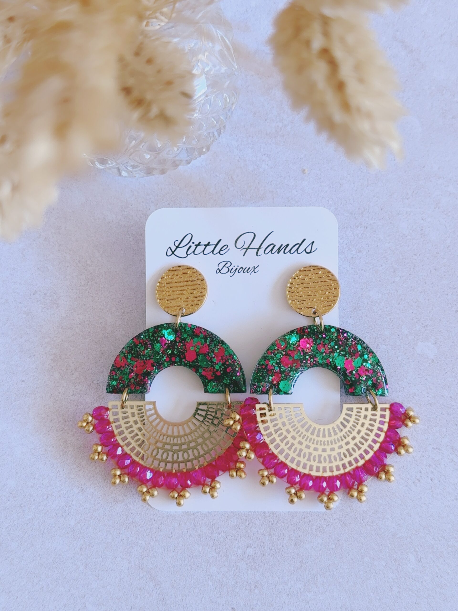 Little Hands Bijoux Aurora boucles d'oreilles Velvet Jungle vert