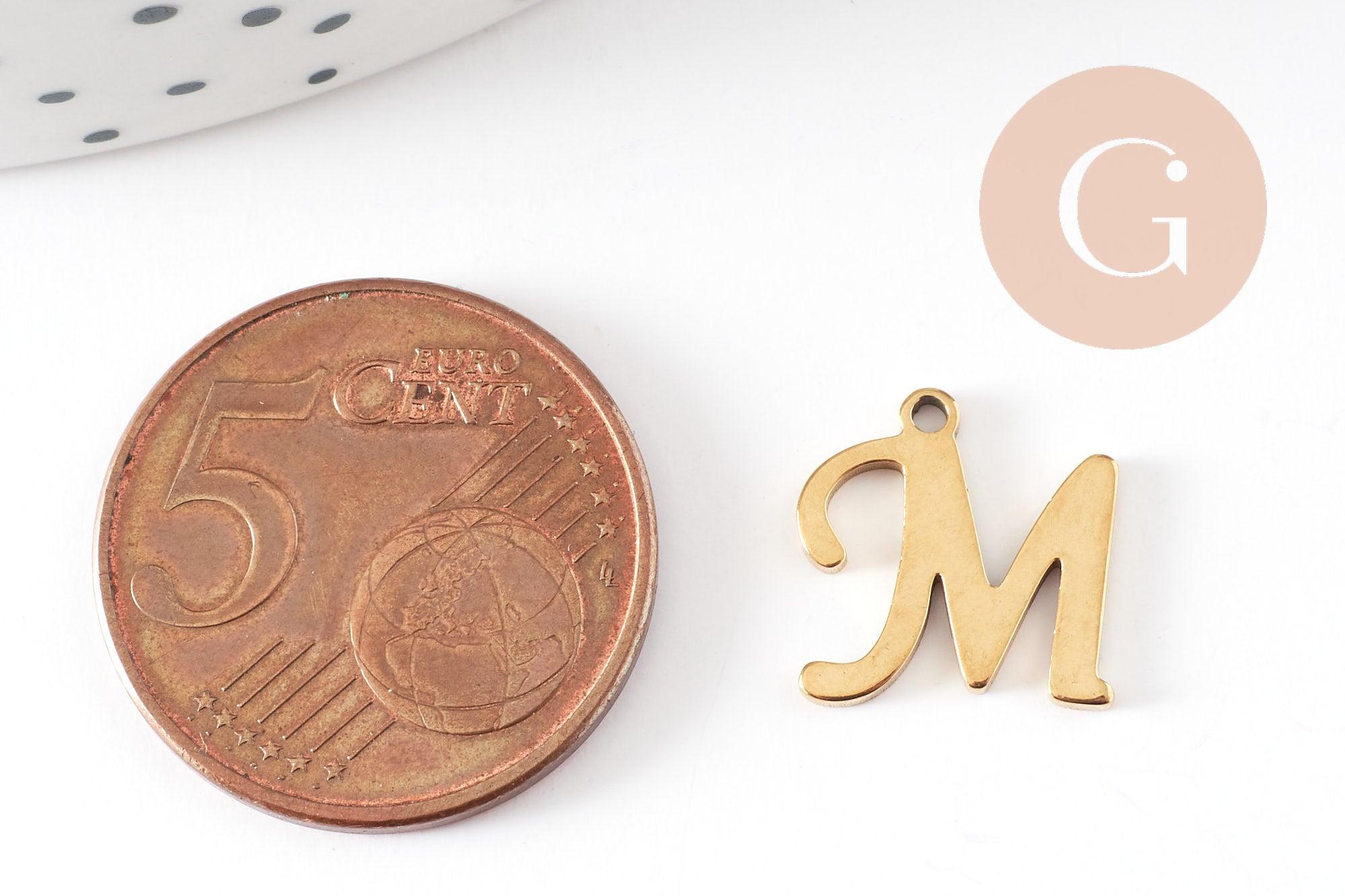Gingerlily Pendentifs G9381 pendentif lettre M doré 12 mm