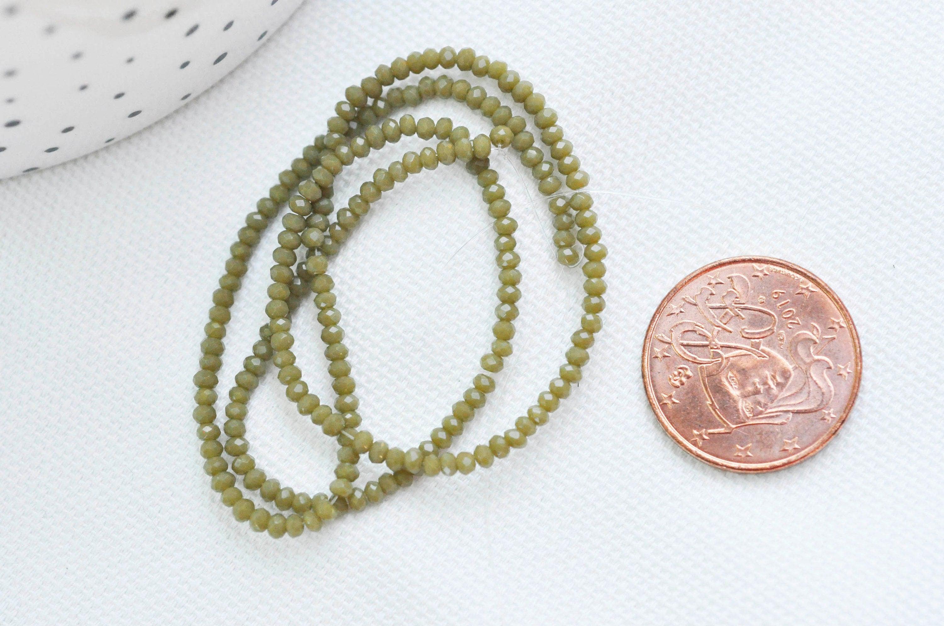 Gingerlily Perles G3727 perles toupies cristal vert kaki 3mm