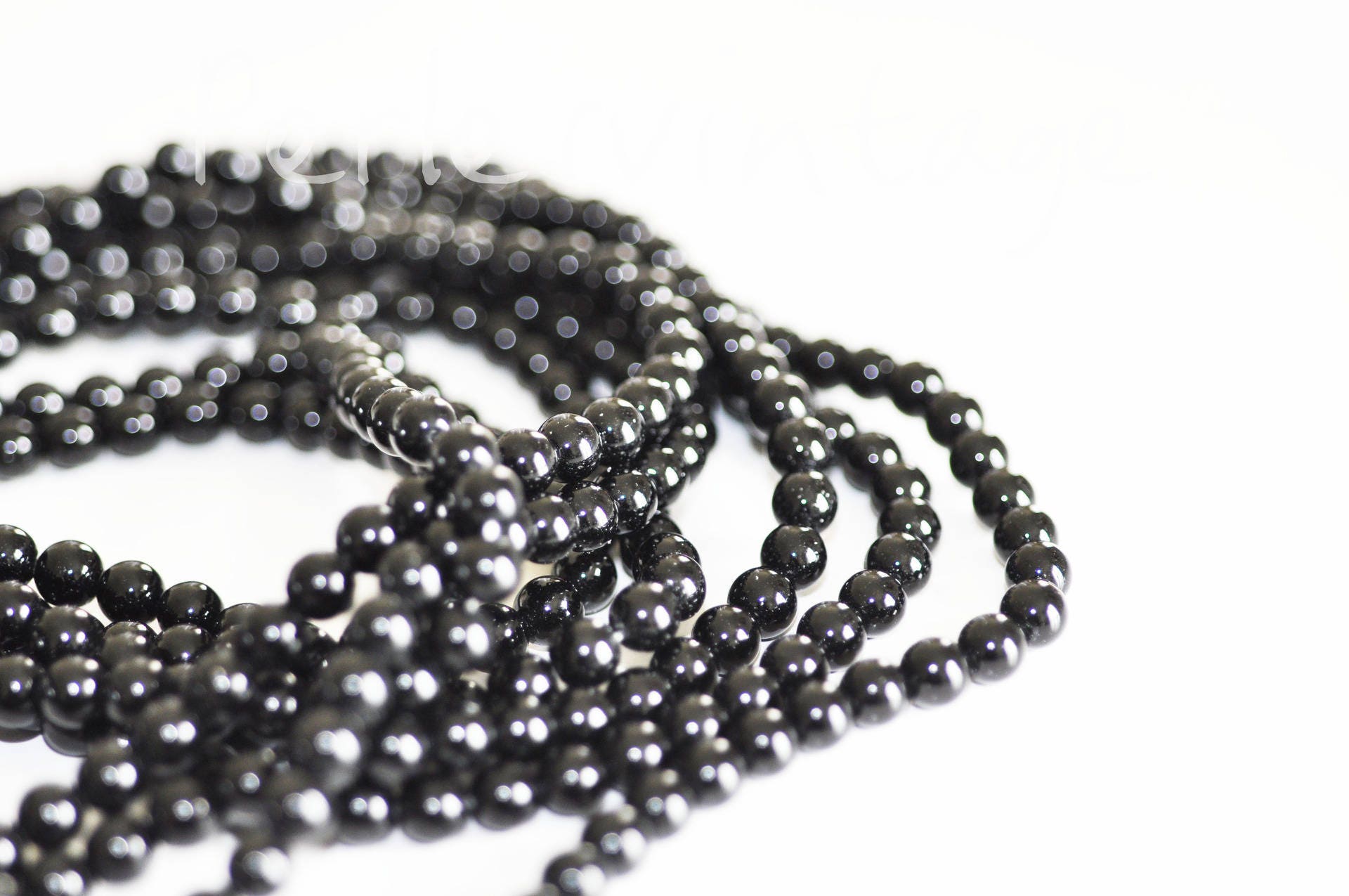 Gingerlily Perles agate noire perles 8mm x10 pierre naturelle