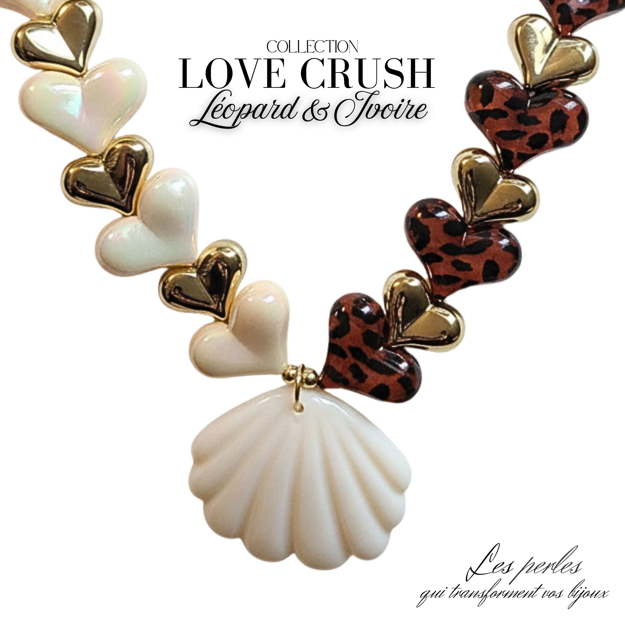 ARTSHOP Bijoux en KITS collier LOVE CRUSH Léopard 44CM
