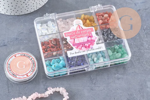 Gingerlily Kit mix perles pierres naturelles 12 couleurs
