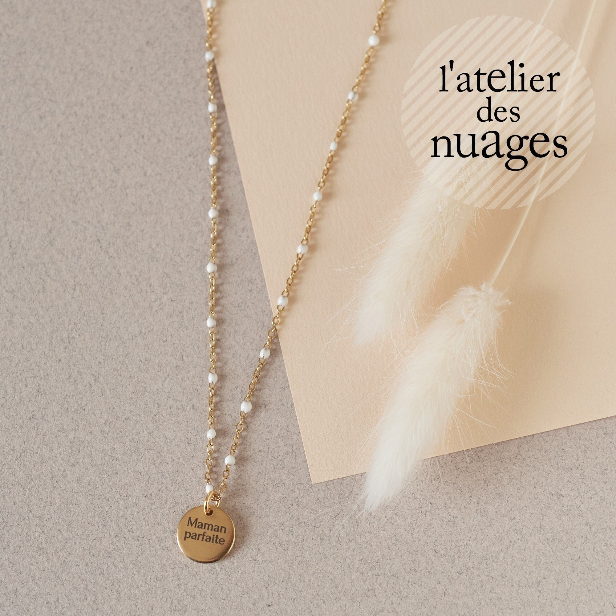 Gingerlily ADN8 collier médaille personnalisée acier 1 médaille