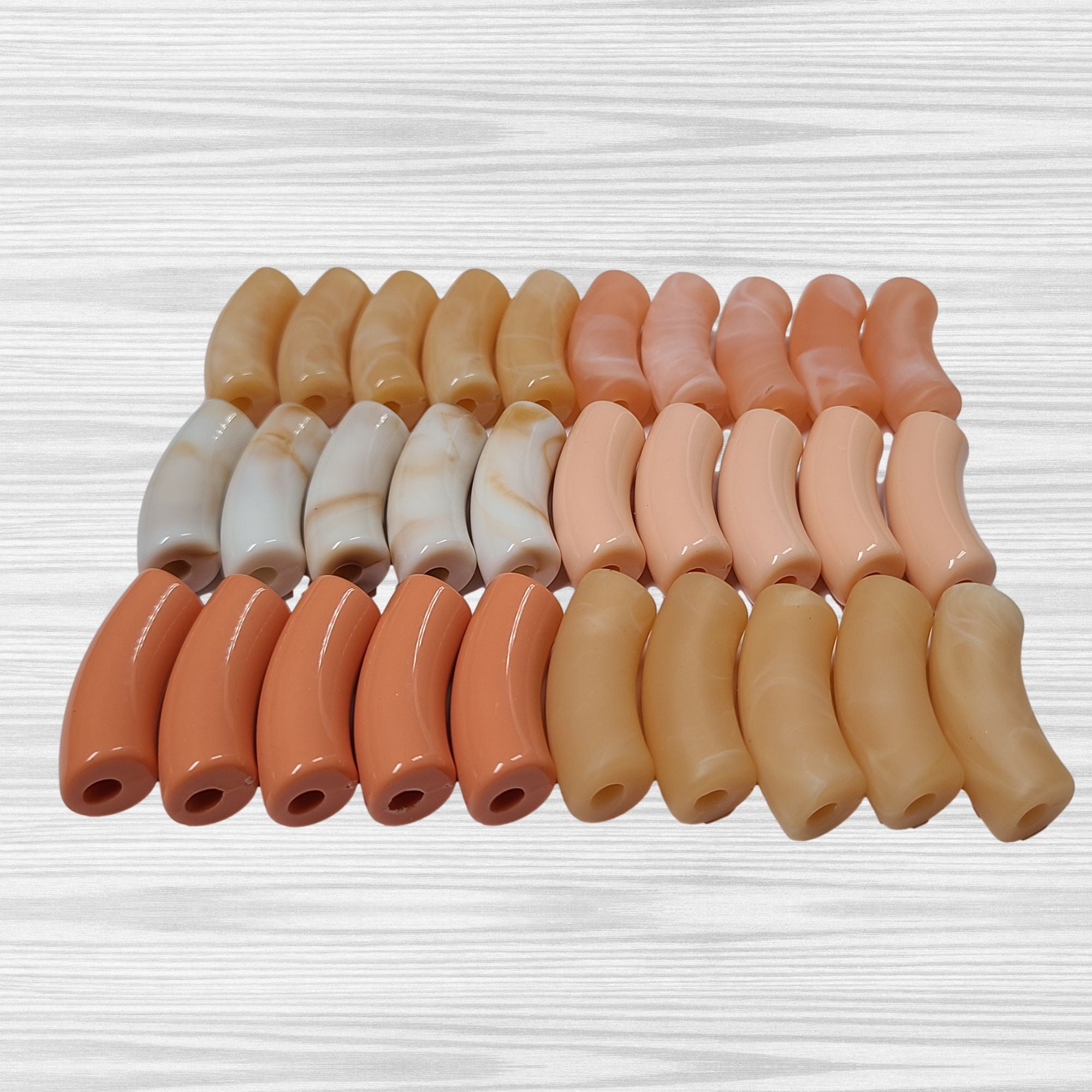 ARTSHOP Camaieux 73 Pêche Melba tubes incurvés 12MM lot 30