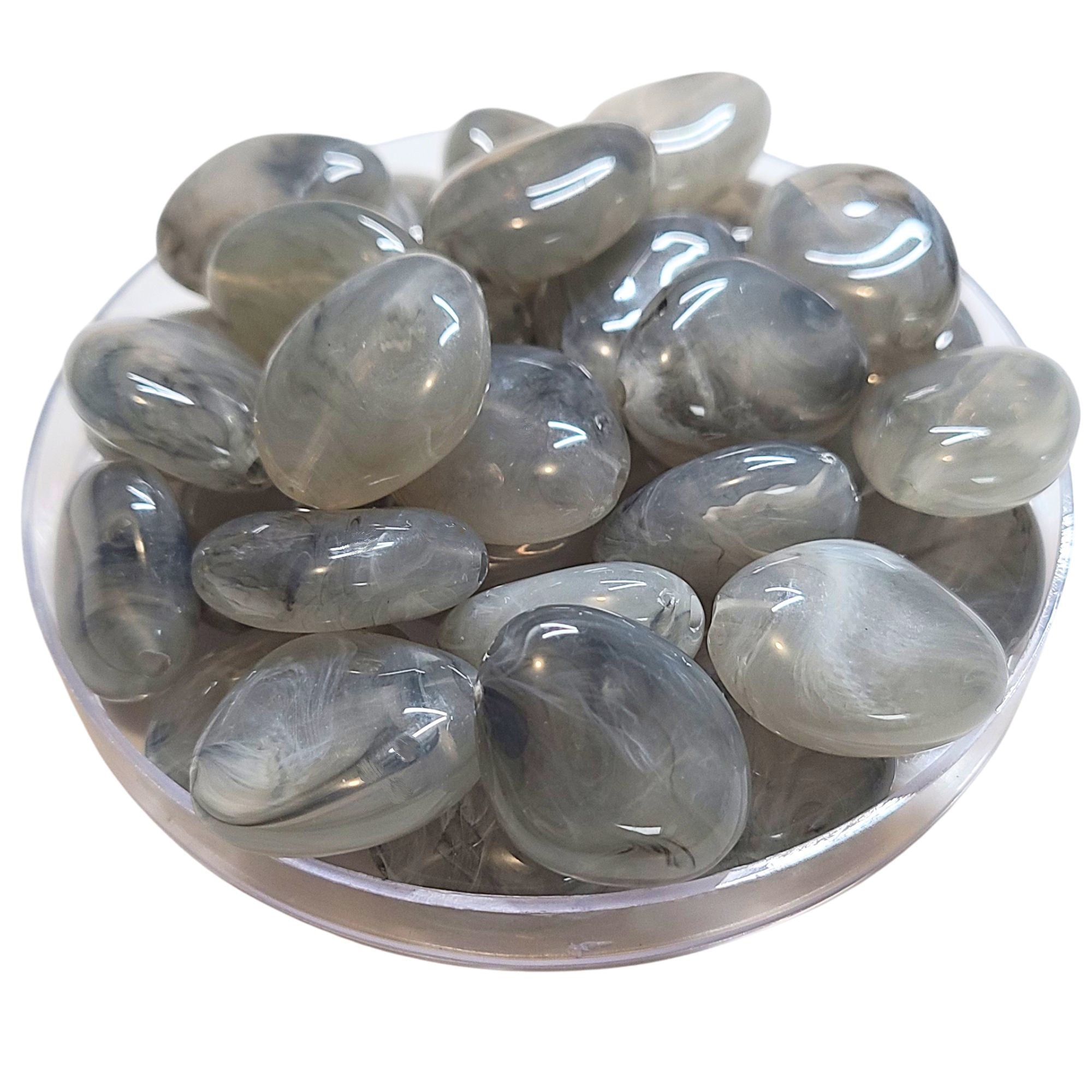 ARTSHOP Galets TIKA 34 perle galet gris fumé x10