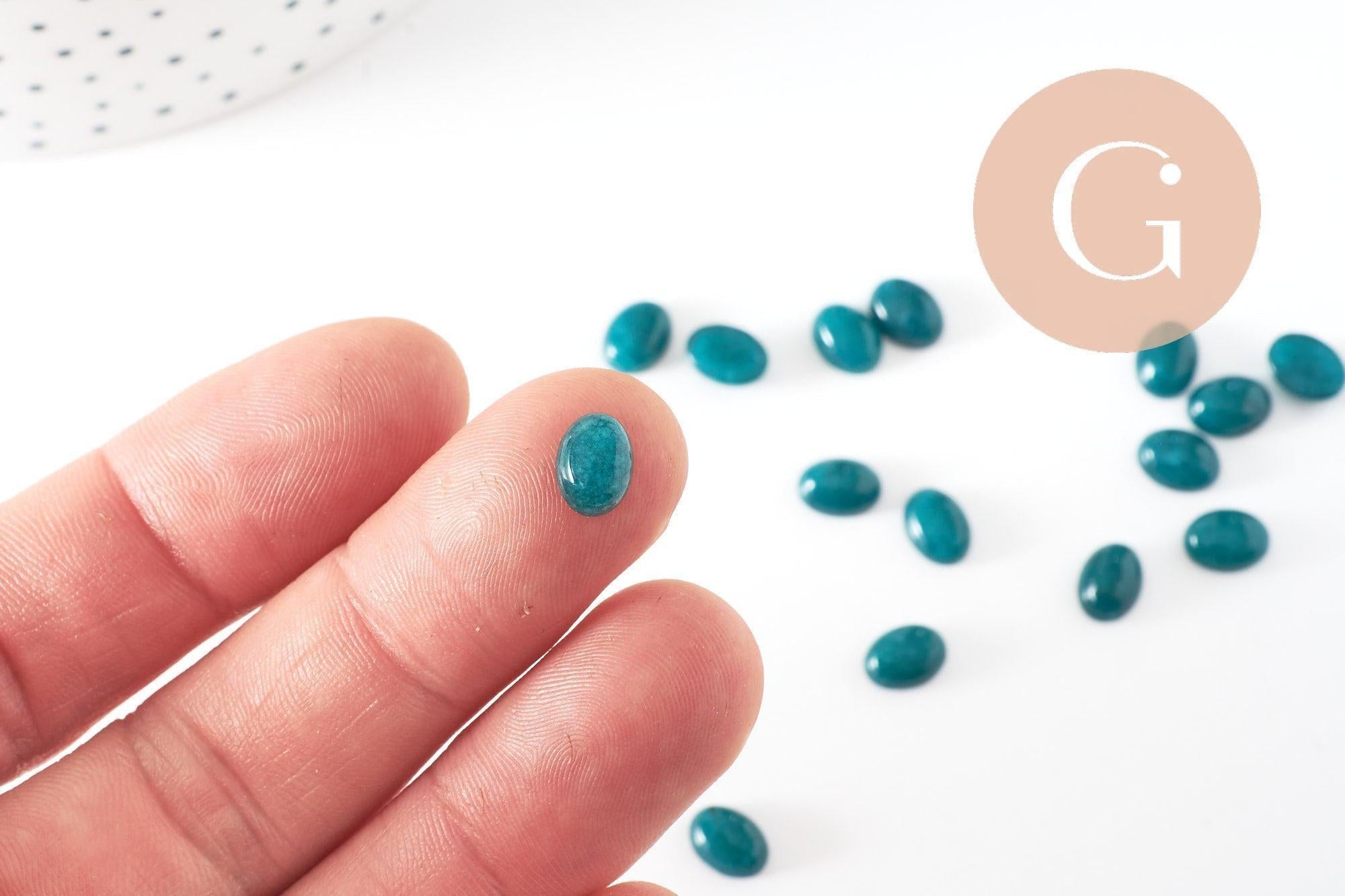 Gingerlily Cabochon ovale G10123 jade turquoise 8x6mm x1