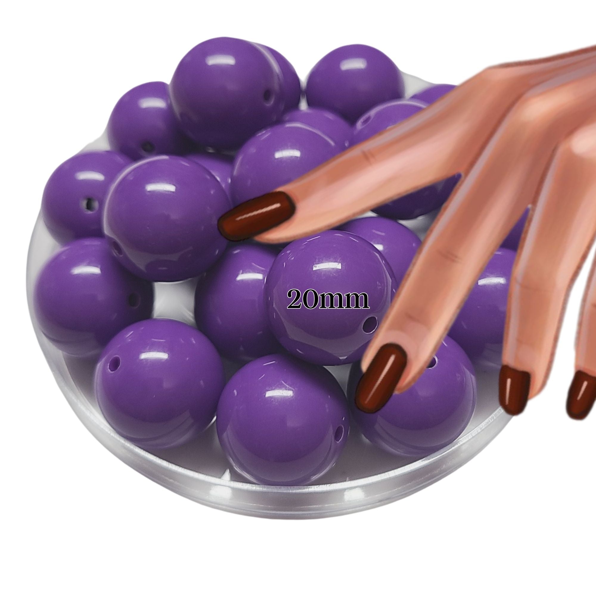 ARTSHOP Boules 20MM n°14 perle violet foncé x10 waterproof
