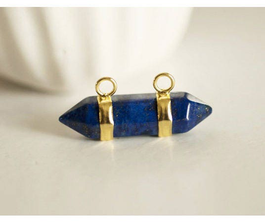 Gingerlily Pendentifs Pointe G2302 lapis-lazuli doré 32 mm