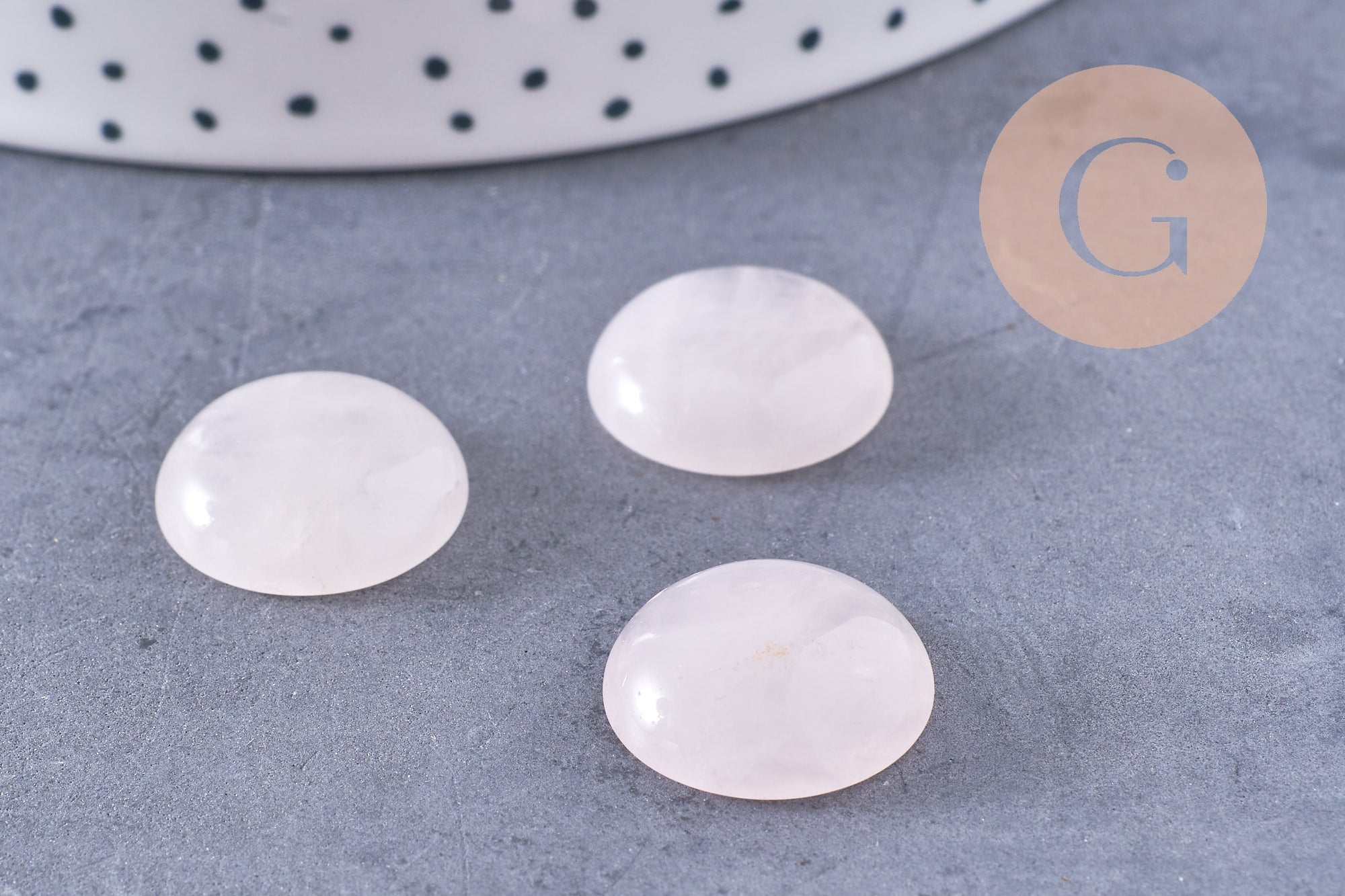 Gingerlily Cabochon Rond Quartz Rose Naturel 18 mm x1