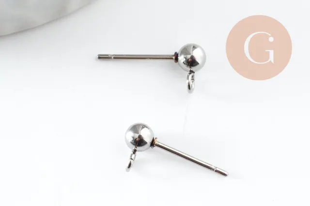 Gingerlily G9646 clous puces oreille acier 15mm x10