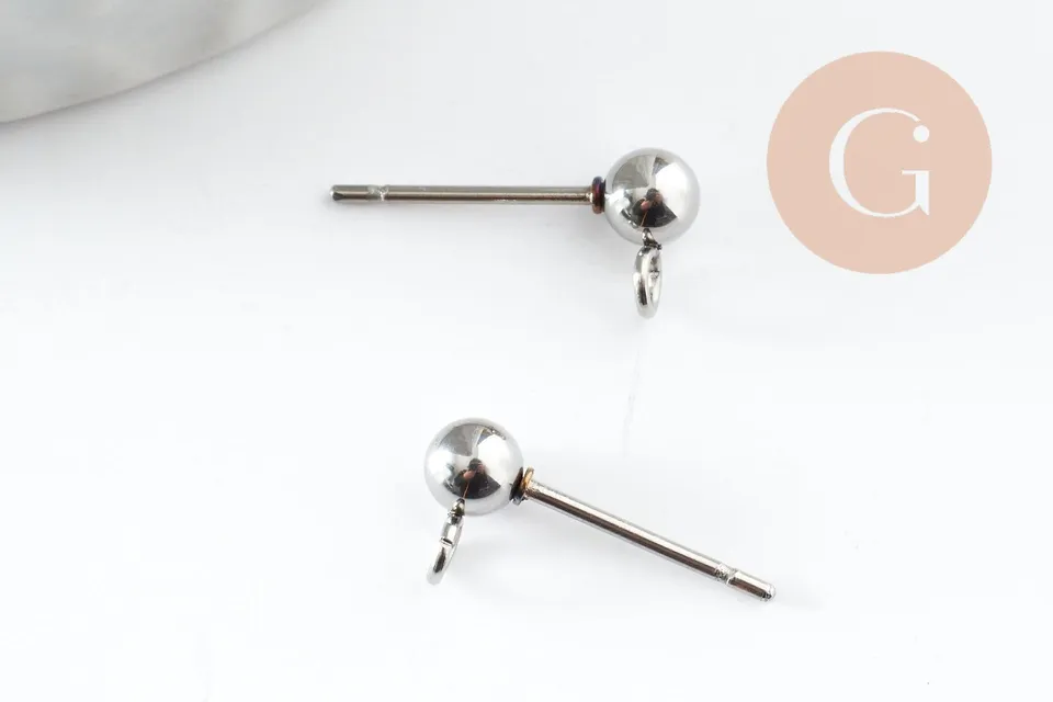 Gingerlily G9646 clous puces oreille acier 15mm x10