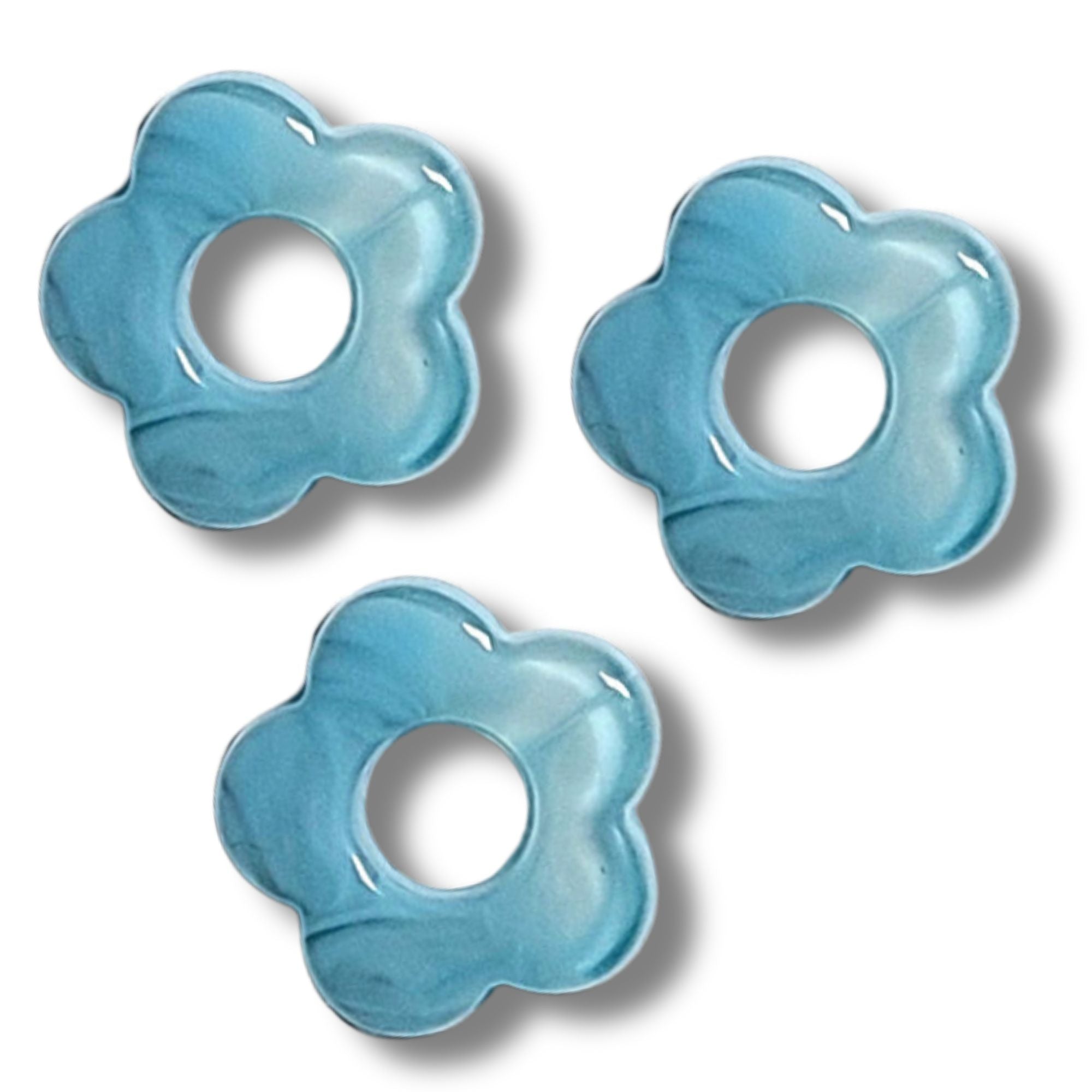 ARTSHOP Flower power fleur BABY 20mm aigue-marine x1