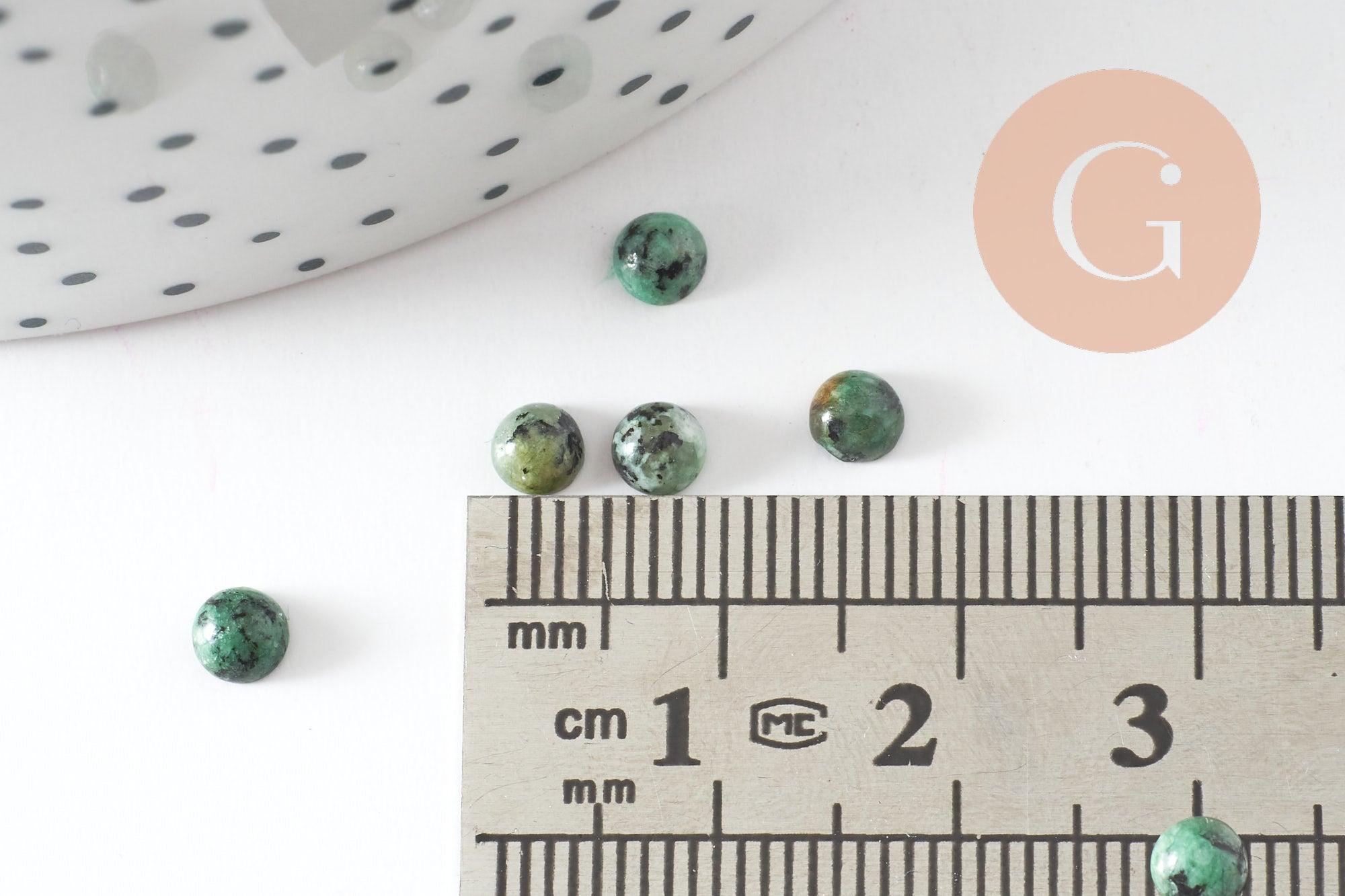 Gingerlily Cabochon rond turquoise africaine 4mm pierre x1