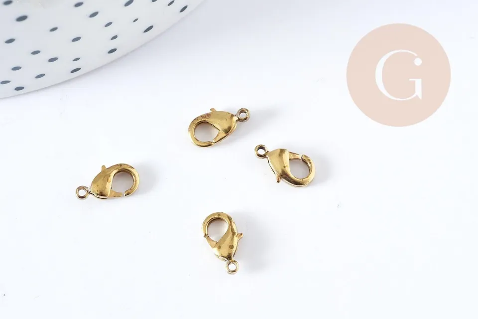 Gingerlily Apprêts G8891 fermoir mousqueton laiton doré 10mm x10