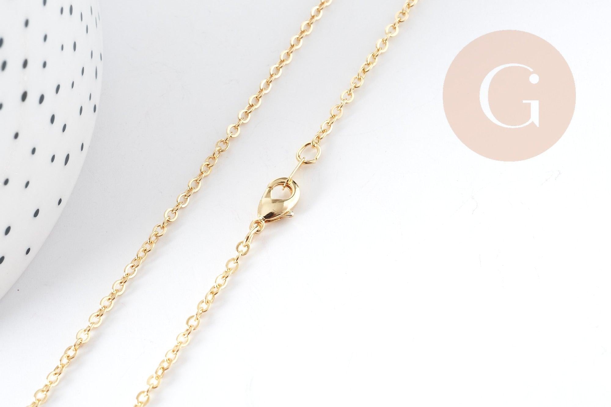 Gingerlily Chaîne collier forçat dorée 16K 39cm 1.5mm x1