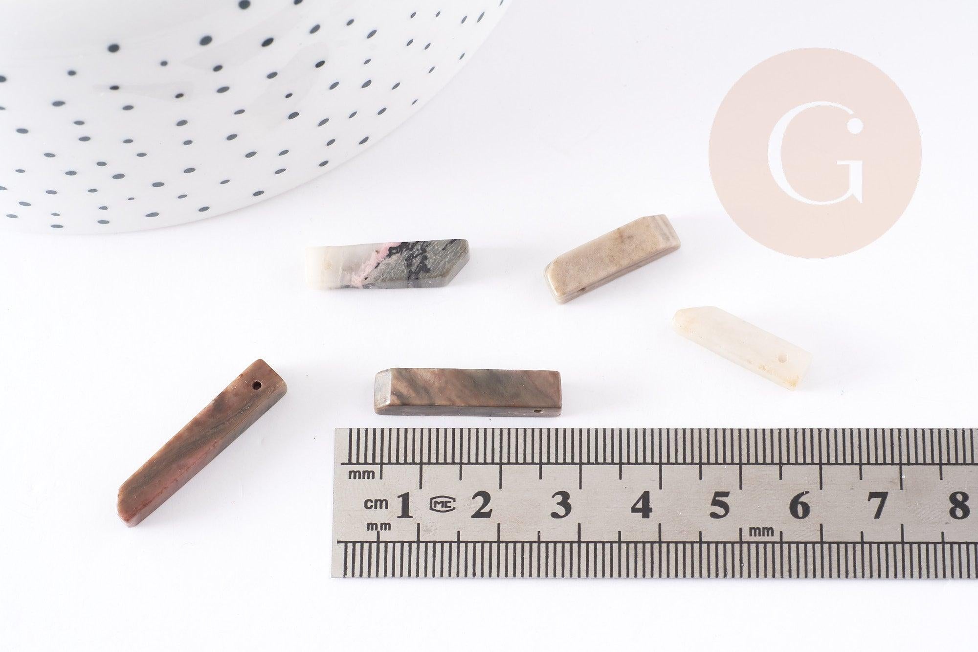 Gingerlily perles rectangle jaspe naturel 10-30mm x13