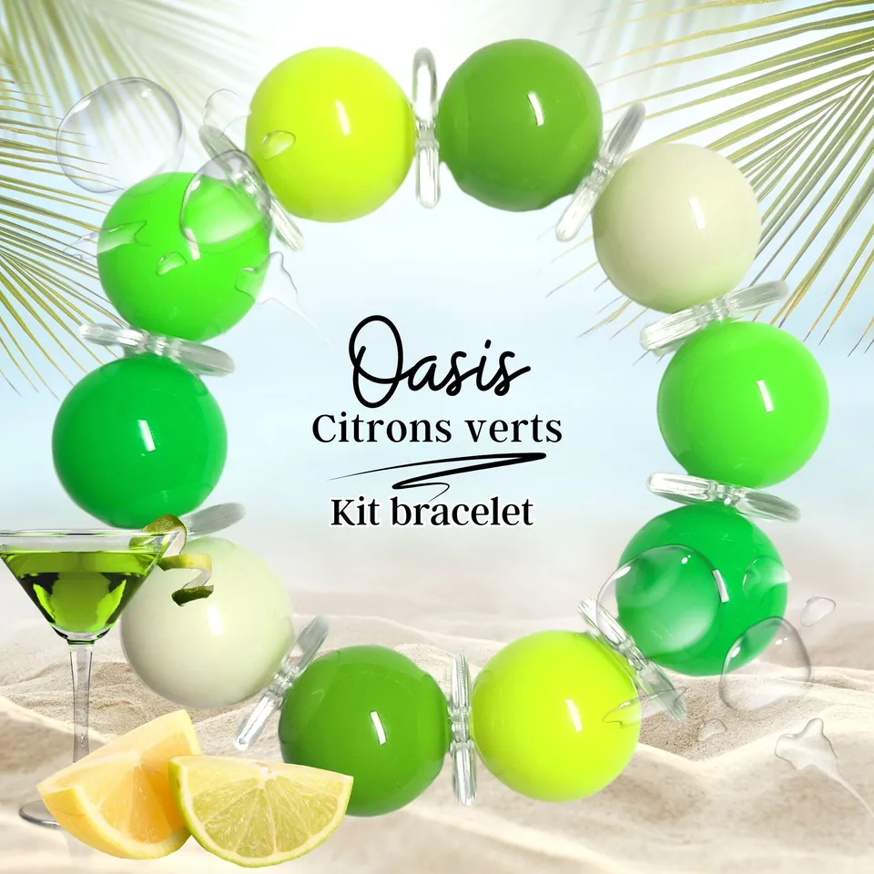 ARTSHOP Oasis kit bracelet Citrons verts 20mm boules