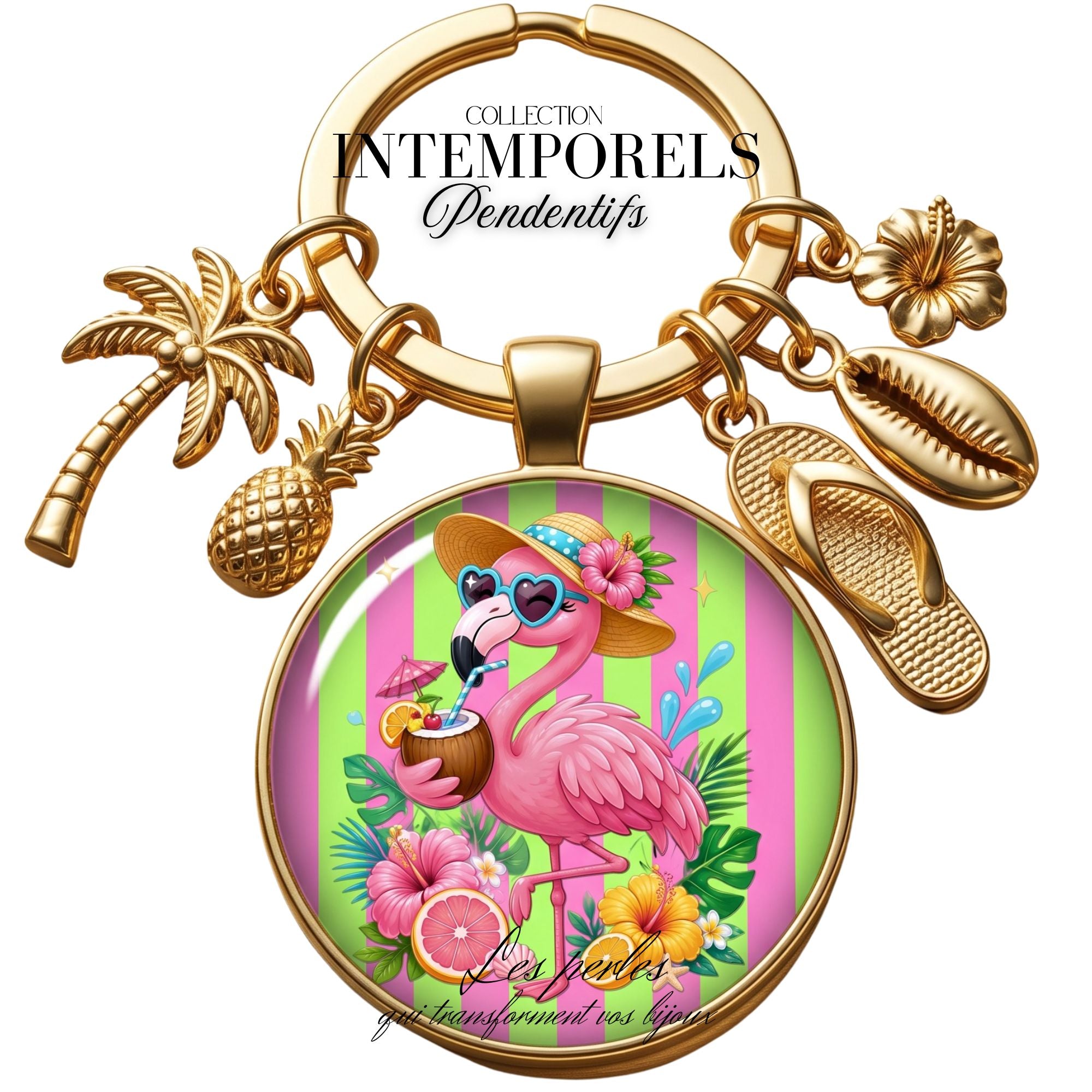 ARTSHOP Pendentifs 129 Intemporel Flamant plaqué or x1