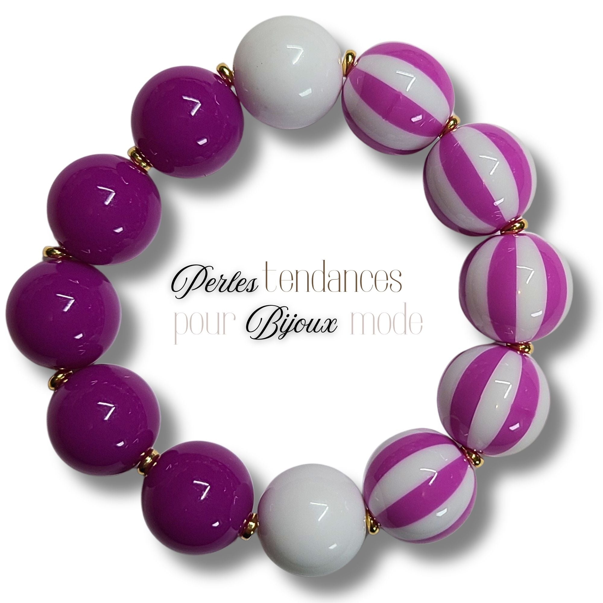 ARTSHOP Boules 16MM n°218 perle noir rayé x15