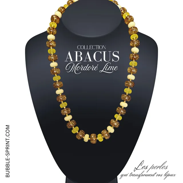 ARTSHOP ABACUS Mordoré Lime collier kit 54 cm à faire