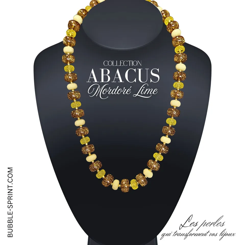 ARTSHOP ABACUS Mordoré Lime collier kit 54 cm à faire